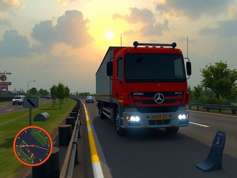 Indian Truck Simulator 3D gameplay screenshot showing truck on Indian highway